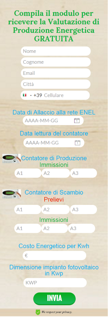 valutazione di produzione energetica gratuita
